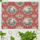 Search for vintage french tea towels Toile de jouy