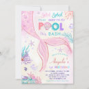 Search for mermaid pool birthday invitations Whimsical mermaid tail design