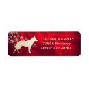 Search for winter animals return address labels Red