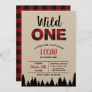 Search for red check invitations rustic