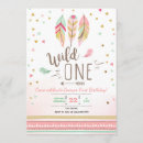 Search for pink and gold 1st birthday invitations Boho
