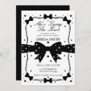 Search for black white bow bridal shower invitations Typography simple minimal chic