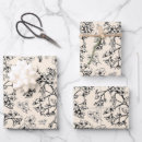Search for black and white toile wrapping paper Botanical