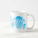 Search for blue jellyfish mugs Under the sea