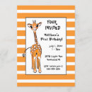 Search for giraffe 1st birthday invitations Baby animals