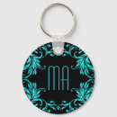 Search for blue damask key rings Monogrammed