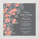 Search for coral bridal shower invitations Stylish