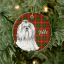Search for lhasa apso christmas tree decorations Red