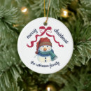 Search for snowman family christmas tree decorations Merry