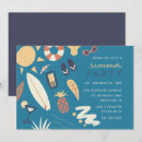 Search for surfboard birthday invitations Retro