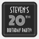 Search for 20th birthday party stickers 20 years old