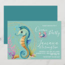 Search for seahorse birthday invitations Pink