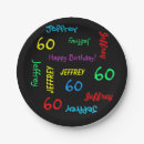 Search for 60th birthday plates Black