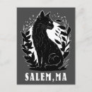 Search for black cat design postcards Witchcraft