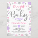 Search for purple and silver baby shower invitations For her