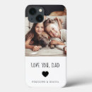 Search for love you dad iphone cases Black and white