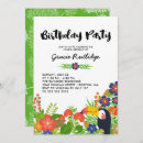 Search for toucan birthday invitations Green