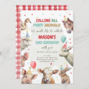 Search for farm birthday invitations Party animals
