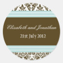 Search for blue and brown wedding stickers Initials
