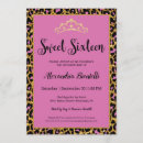 Search for leopard sweet 16 invitations Pink