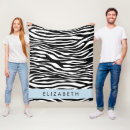 Search for black white zebra stripe and blankets For her