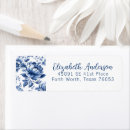 Search for blue roses return address labels Elegant