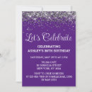 Search for purple and silver birthday invitations For her