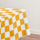 Search for orange and white tablecloths Chequered