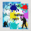Search for paintball birthday invitations Bright colours