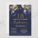 Search for golden birthday invitations Blue