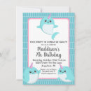 Search for narwhal birthday invitations Blue