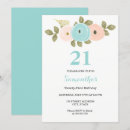Search for peach and green birthday invitations Watercolor