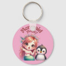 Search for cute penguins round key rings Fun