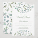 Search for green leaves bridal shower invitations Botanical