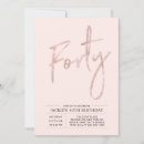 Search for rose gold 40th birthday invitations Chic