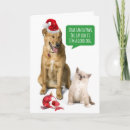 Search for funny dog and cat christmas cards Santa paws