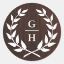 Search for rustic round wedding stickers Wreath