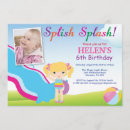 Search for water slide birthday invitations Pool birthday party