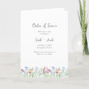 Search for wildflower wedding programs Order of service