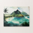 Search for beaches hawaii of puzzles Watercolor