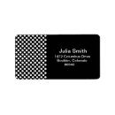 Search for black polka dot return address labels Black and white