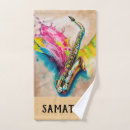 Search for music bath towels Watercolor