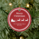 Search for reindeer with santa sleigh christmas tree decorations Red