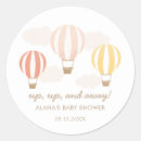 Search for hot pink baby shower stickers Up up and away