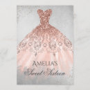 Search for rose gold glitter sweet 16 invitations Silver