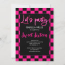 Search for retro sweet 16 invitations Chequered