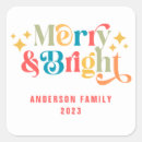 Search for retro colour stickers Merry and bright