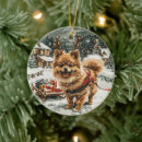 Search for pomeranian christmas tree decorations Puppy