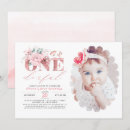 Search for rose gold 1st birthday invitations Little miss onederful