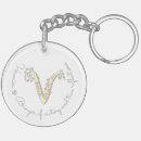 Search for letter v key rings For her